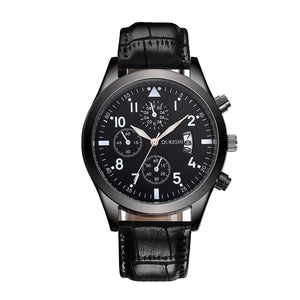 Luxury Leather Band Analog Men Watch